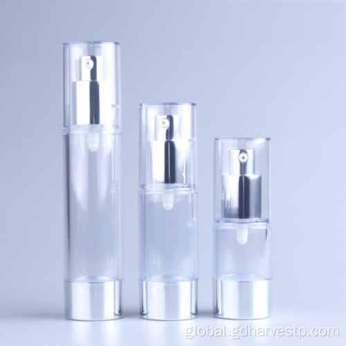 Airless Lotion Bottle Round Clear Airless Bottle Pump Screw On Supplier